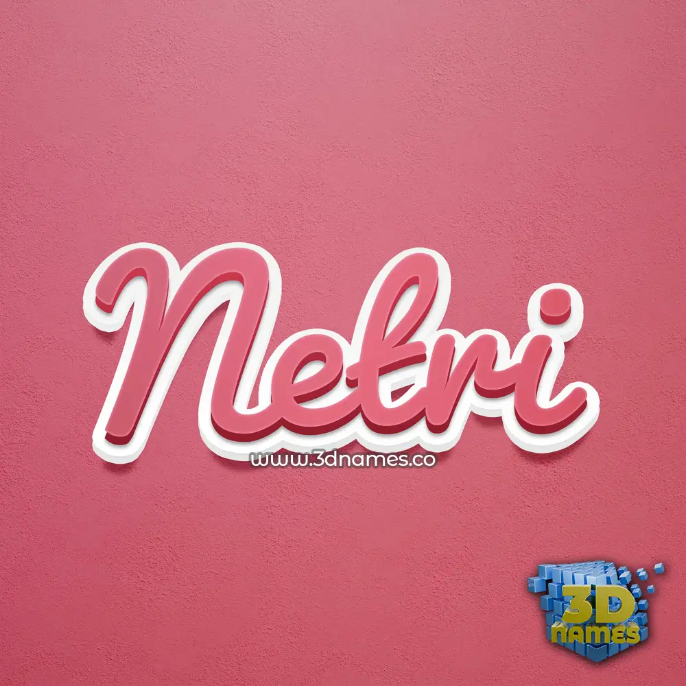 netri in Red Scribble style - 3D name wallpaper