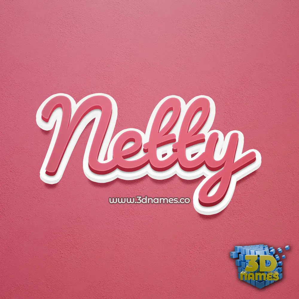 netty in Red Scribble style - 3D name wallpaper