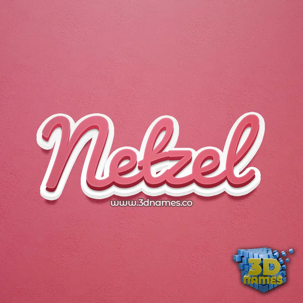 netzel in Red Scribble style - 3D name wallpaper