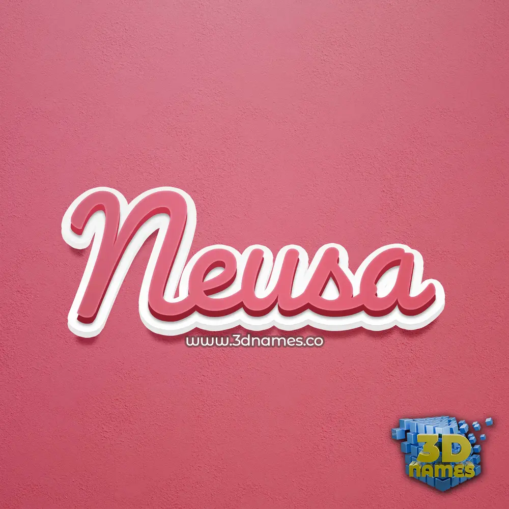 neusa in Red Scribble style - 3D name wallpaper