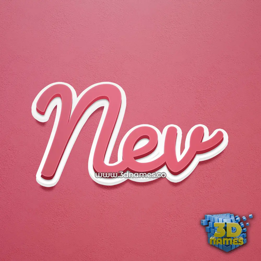nev in Red Scribble style - 3D name wallpaper