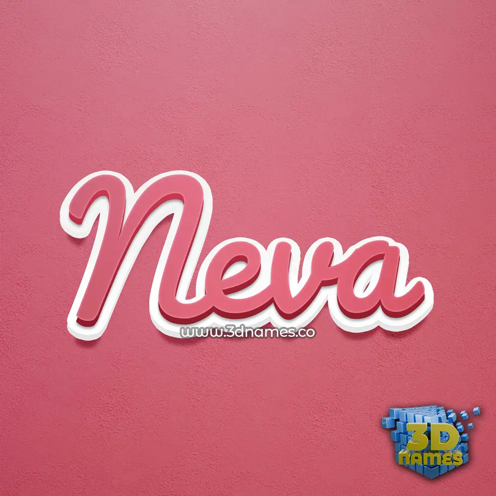 neva in Red Scribble style - 3D name wallpaper