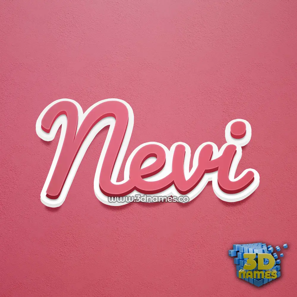 nevi in Red Scribble style - 3D name wallpaper
