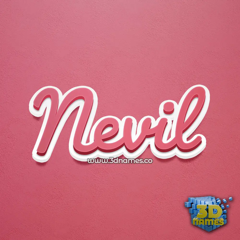 nevil in Red Scribble style - 3D name wallpaper