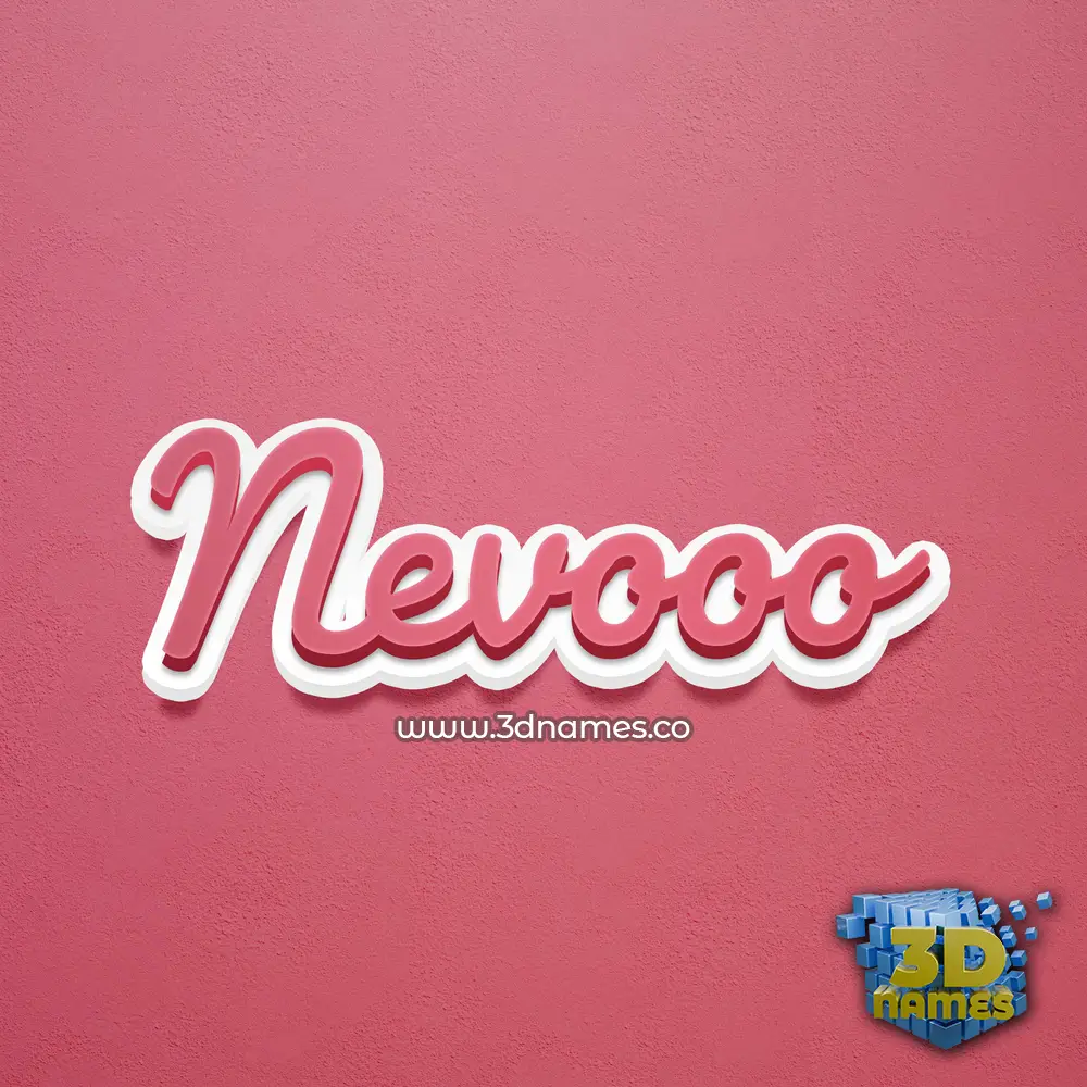 nevooo in Red Scribble style - 3D name wallpaper