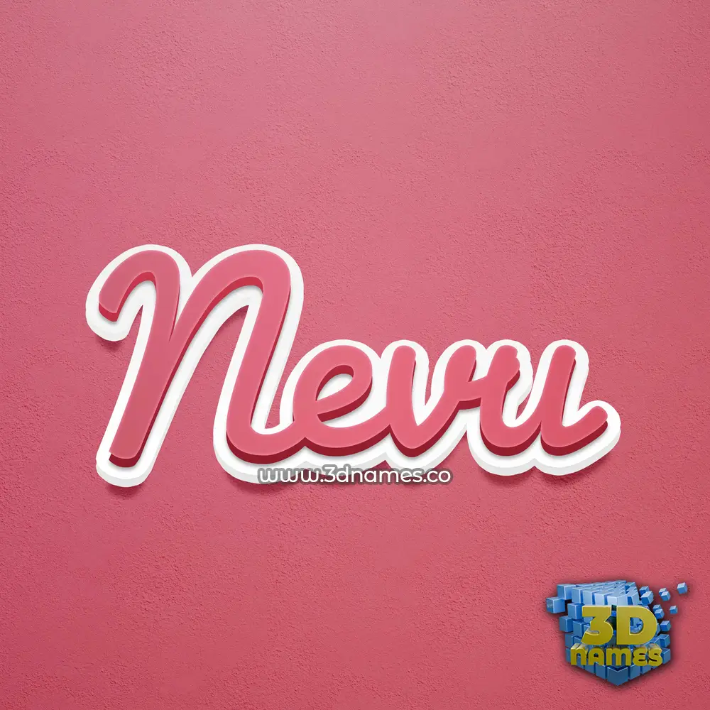 nevu in Red Scribble style - 3D name wallpaper