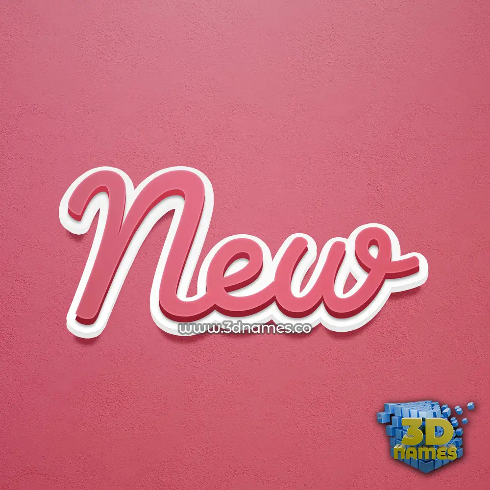 new in Red Scribble style - 3D name wallpaper