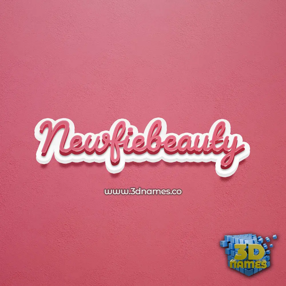 newfiebeauty in Red Scribble style - 3D name wallpaper