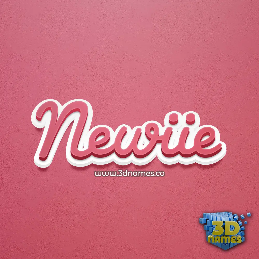 newiie in Red Scribble style - 3D name wallpaper