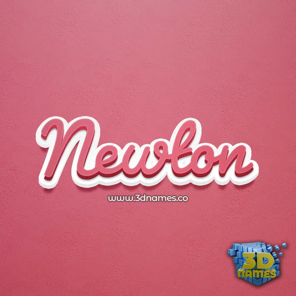 newton in Red Scribble style - 3D name wallpaper