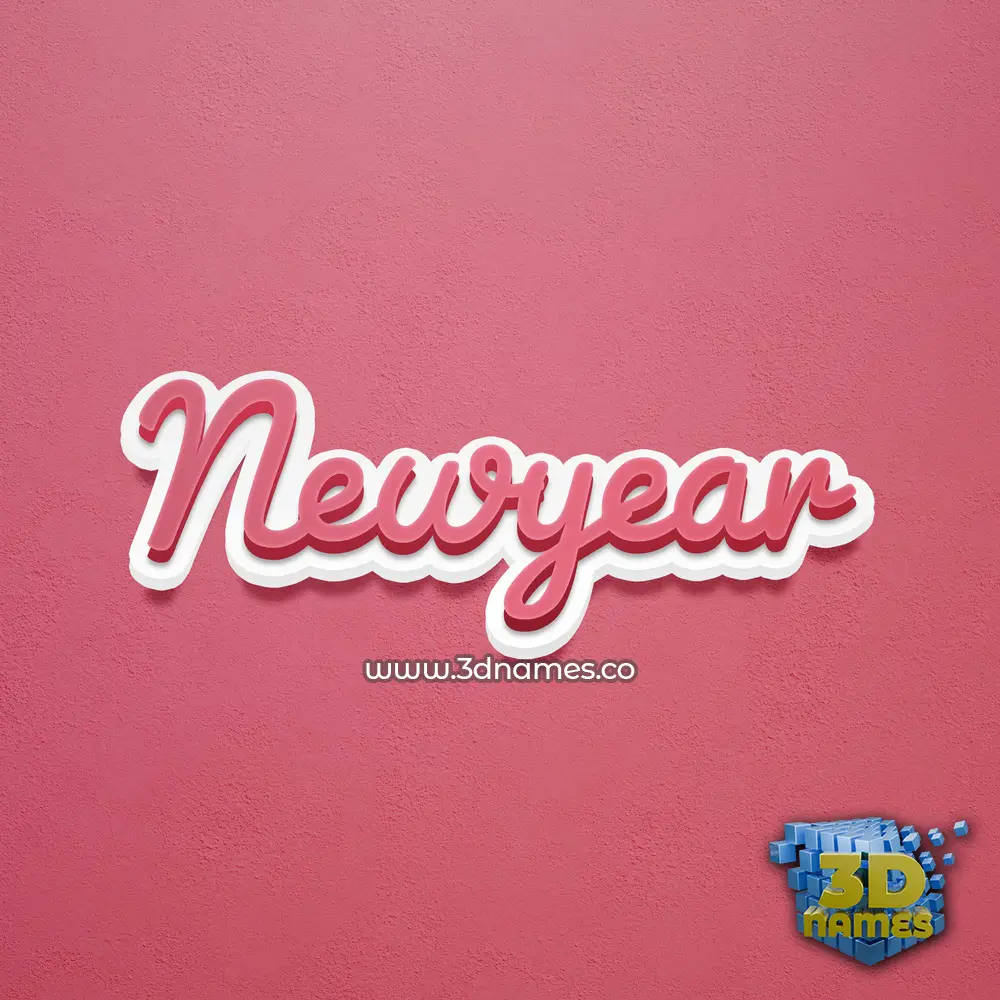 newyear in Red Scribble style - 3D name wallpaper