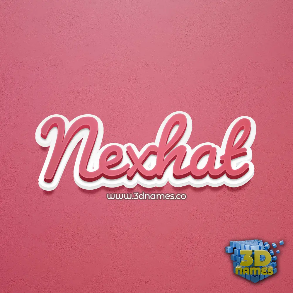 nexhat in Red Scribble style - 3D name wallpaper