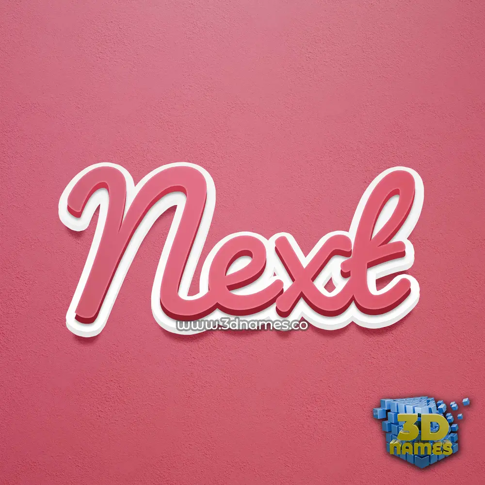 next in Red Scribble style - 3D name wallpaper