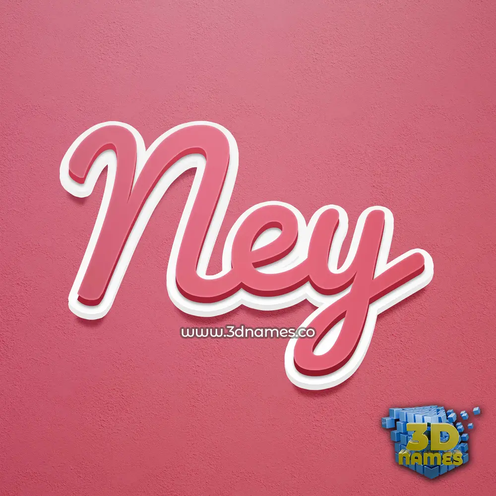 ney in Red Scribble style - 3D name wallpaper
