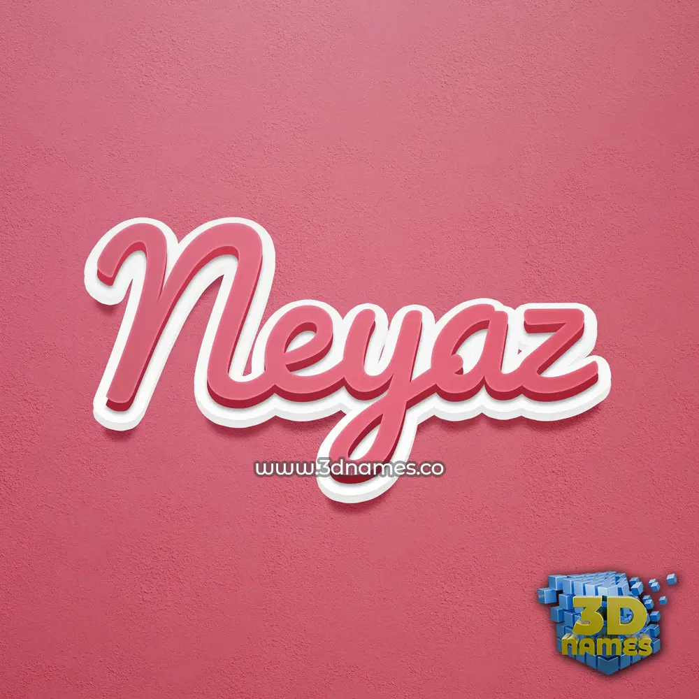 neyaz in Red Scribble style - 3D name wallpaper
