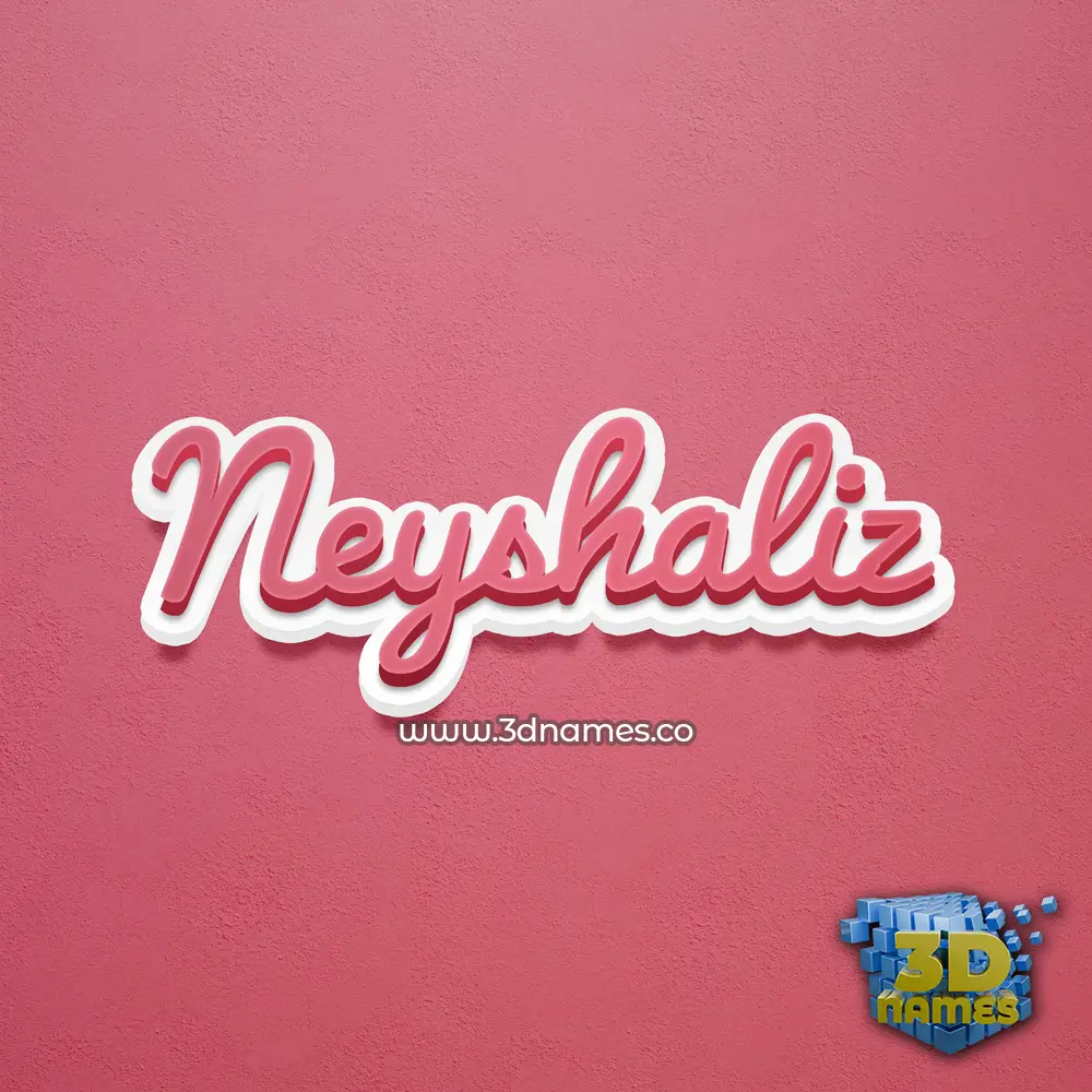 neyshaliz in Red Scribble style - 3D name wallpaper