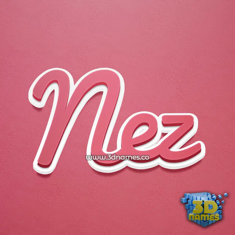 nez in Red Scribble style - 3D name wallpaper