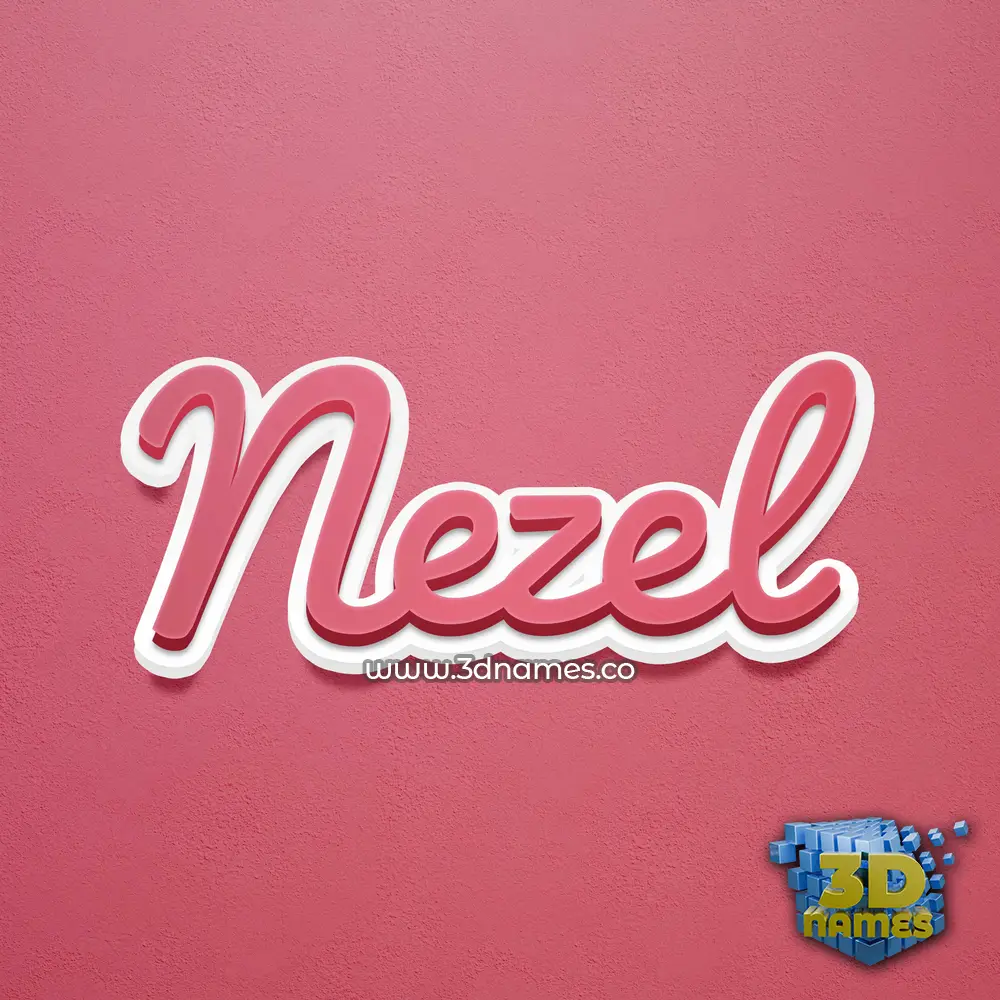 nezel in Red Scribble style - 3D name wallpaper