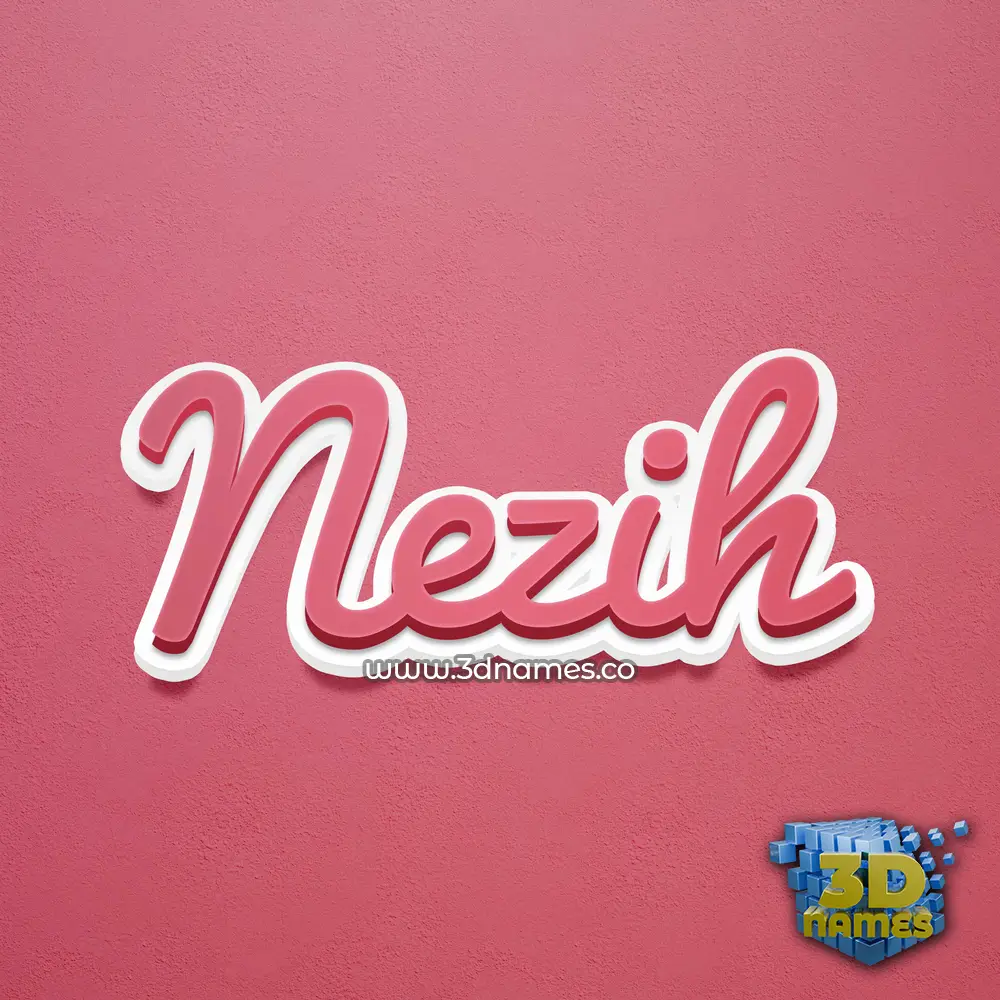 nezih in Red Scribble style - 3D name wallpaper