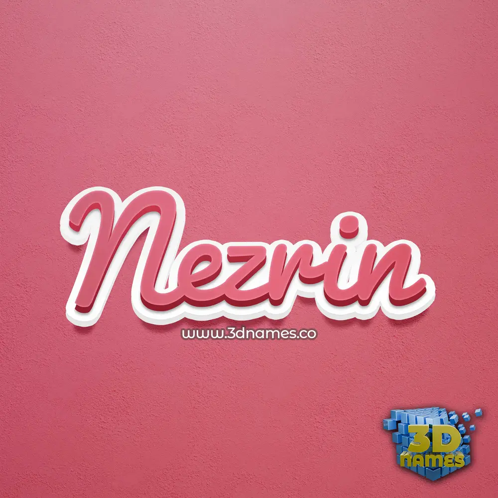 nezrin in Red Scribble style - 3D name wallpaper