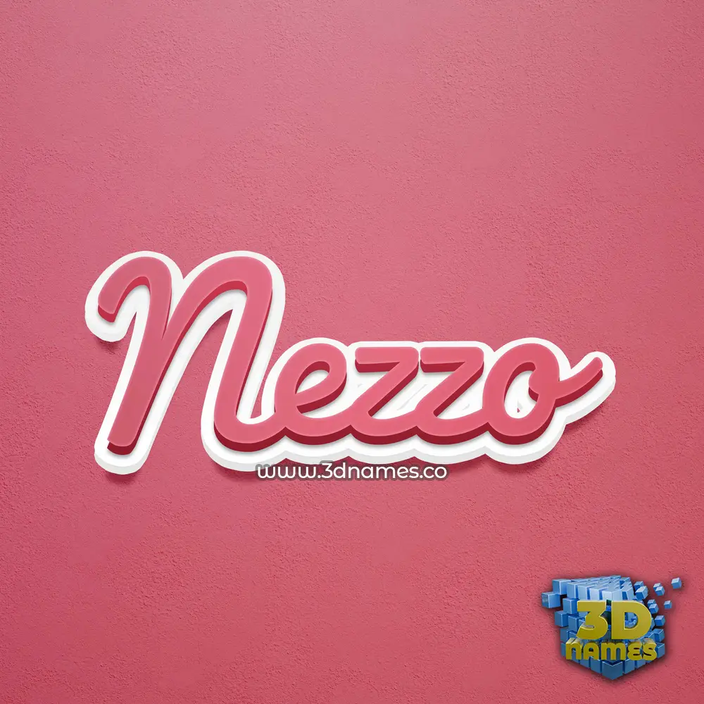 nezzo in Red Scribble style - 3D name wallpaper