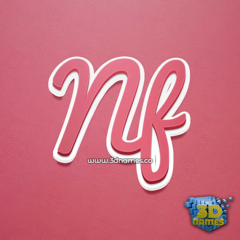 nf in Red Scribble style - 3D name wallpaper
