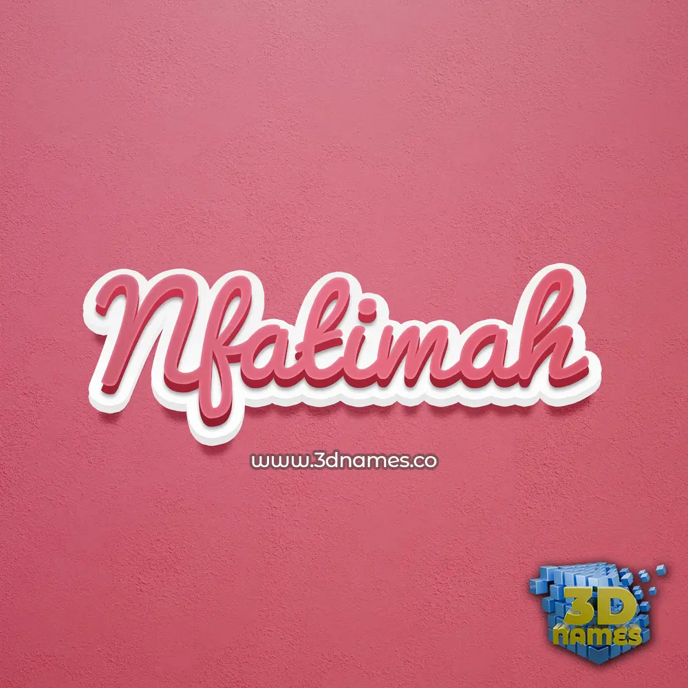 nfatimah in Red Scribble style - 3D name wallpaper