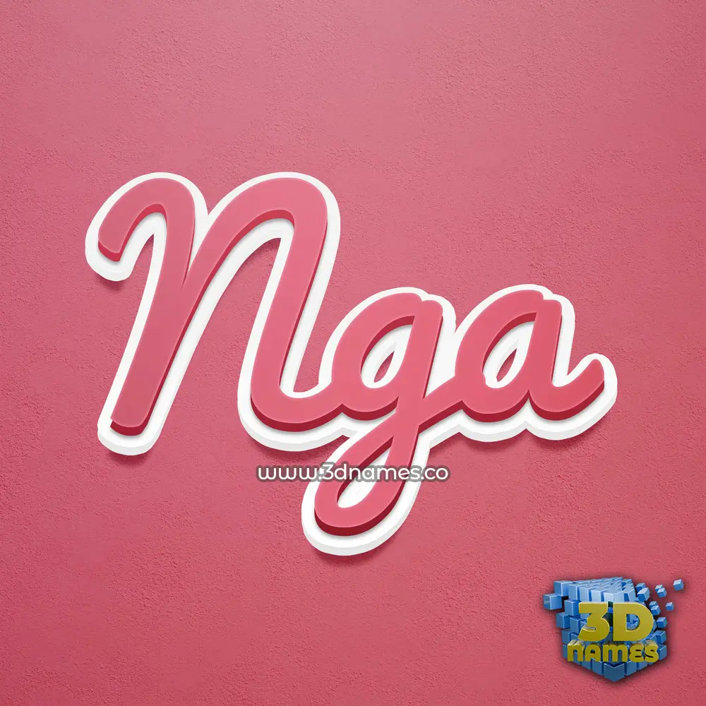 nga in Red Scribble style - 3D name wallpaper