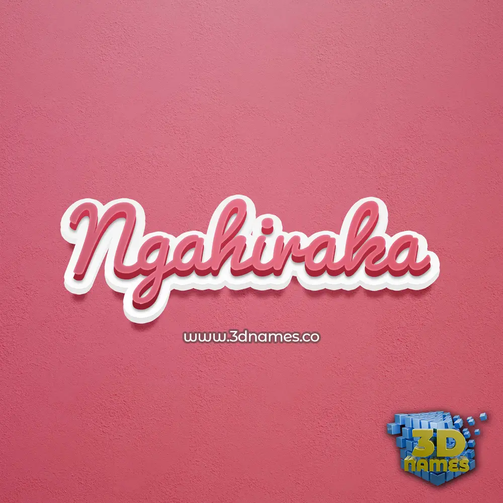 ngahiraka in Red Scribble style - 3D name wallpaper