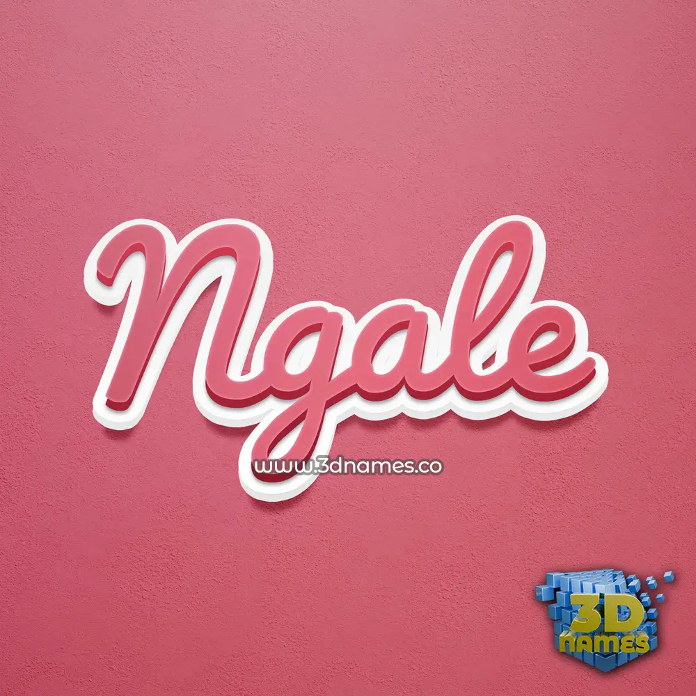 ngale in Red Scribble style - 3D name wallpaper