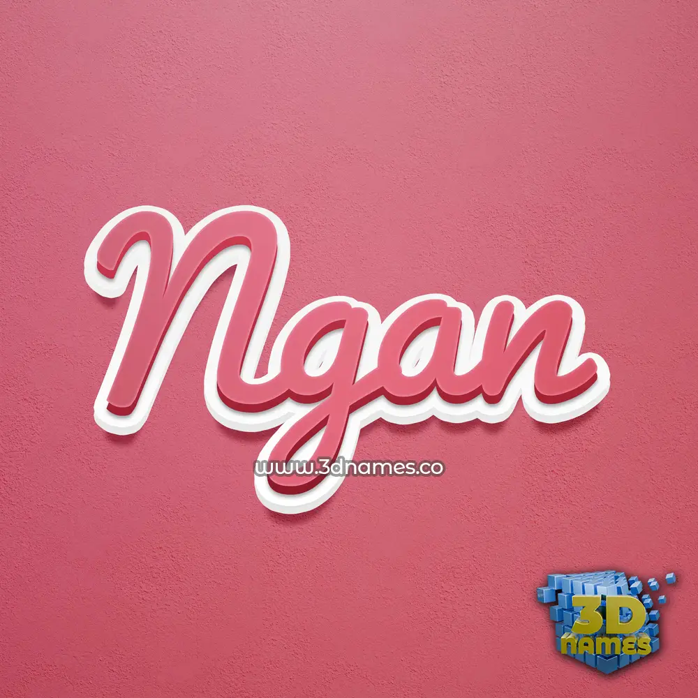 ngan in Red Scribble style - 3D name wallpaper