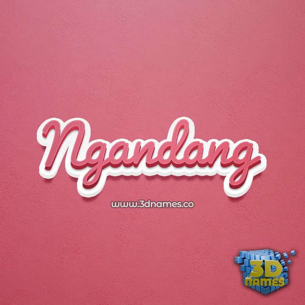 ngandang in Red Scribble style - 3D name wallpaper