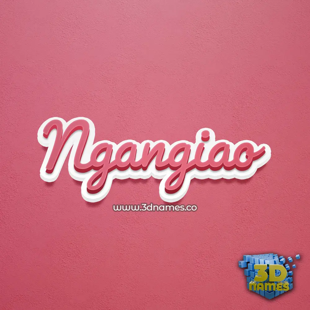ngangiao in Red Scribble style - 3D name wallpaper
