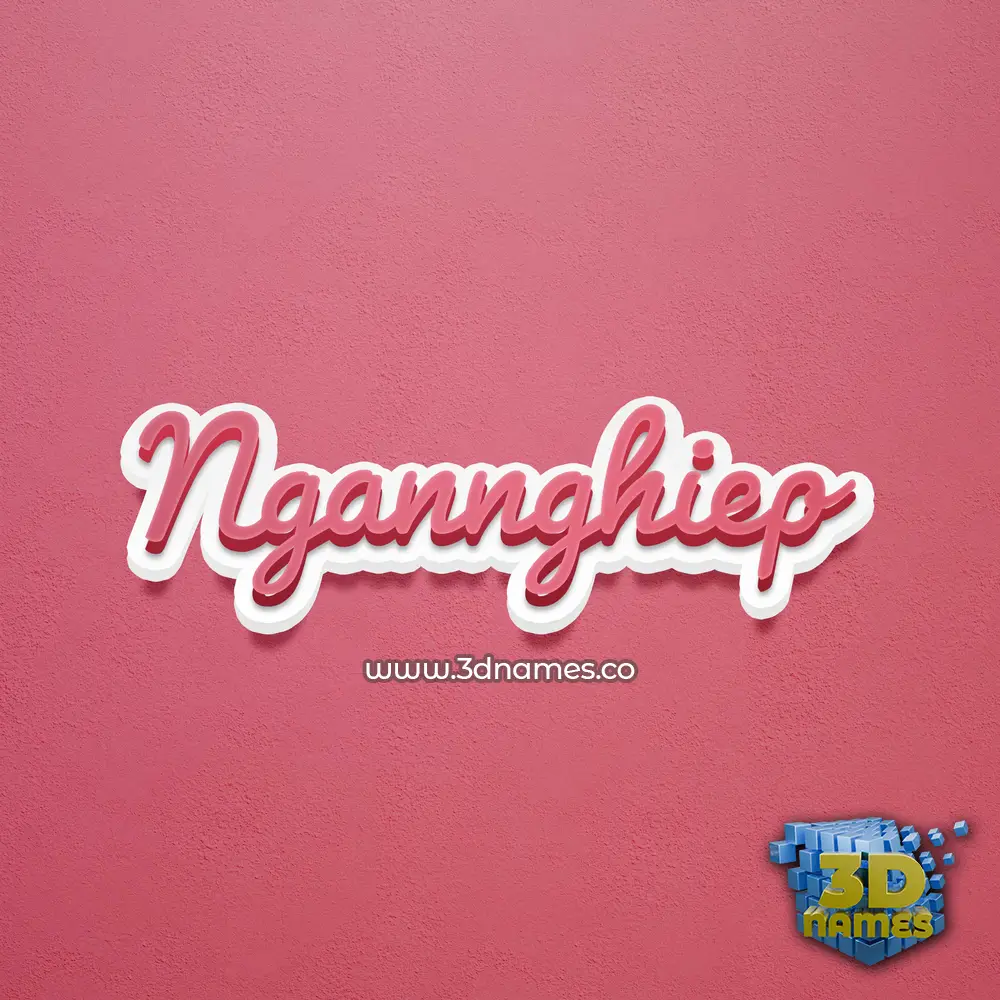 ngannghiep in Red Scribble style - 3D name wallpaper