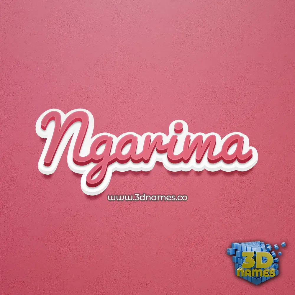 ngarima in Red Scribble style - 3D name wallpaper