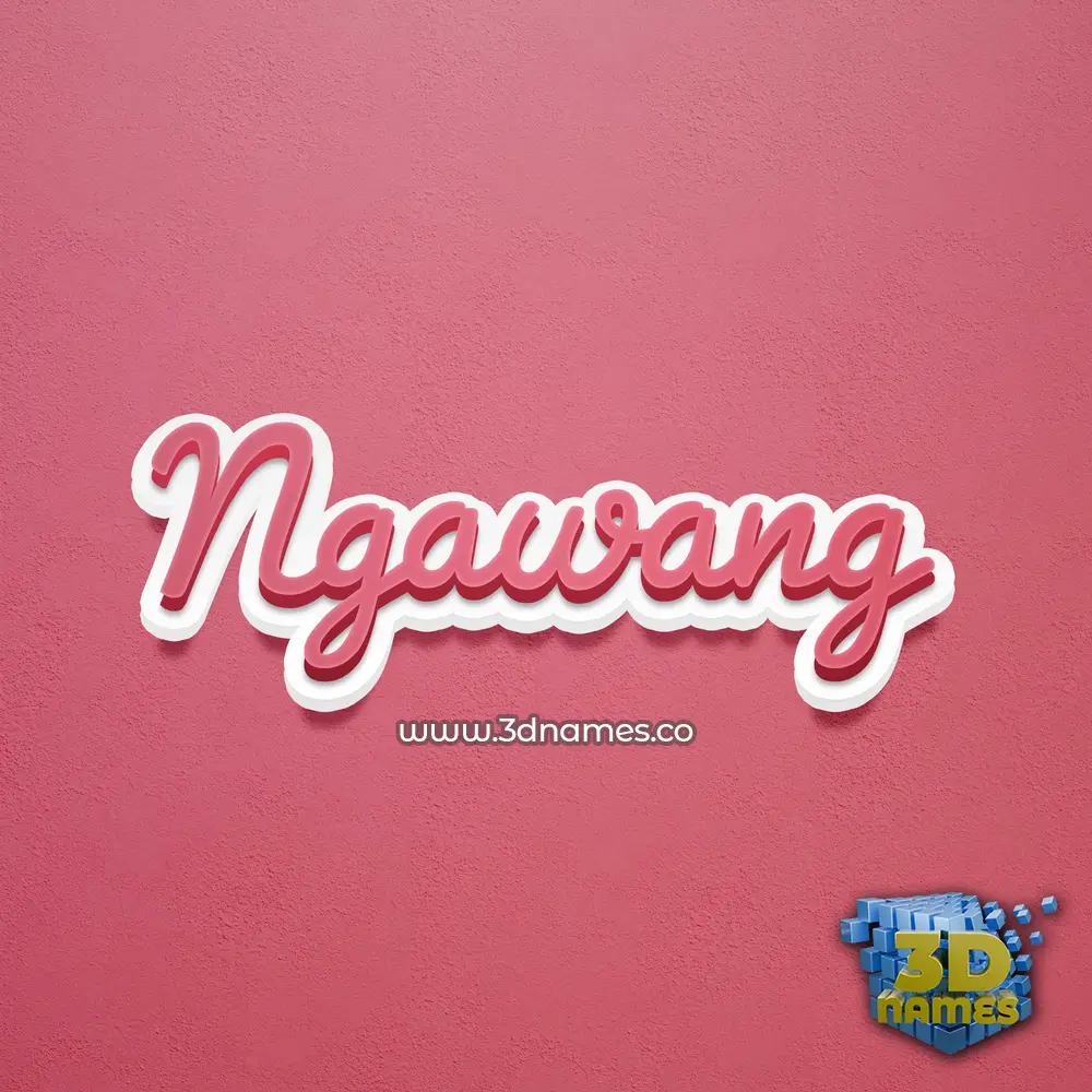 ngawang in Red Scribble style - 3D name wallpaper