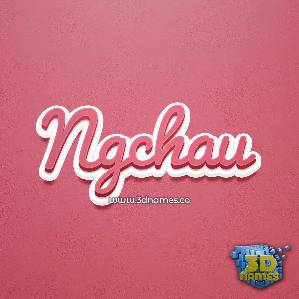 ngchau in Red Scribble style - 3D name wallpaper