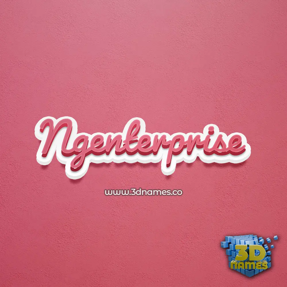 ngenterprise in Red Scribble style - 3D name wallpaper