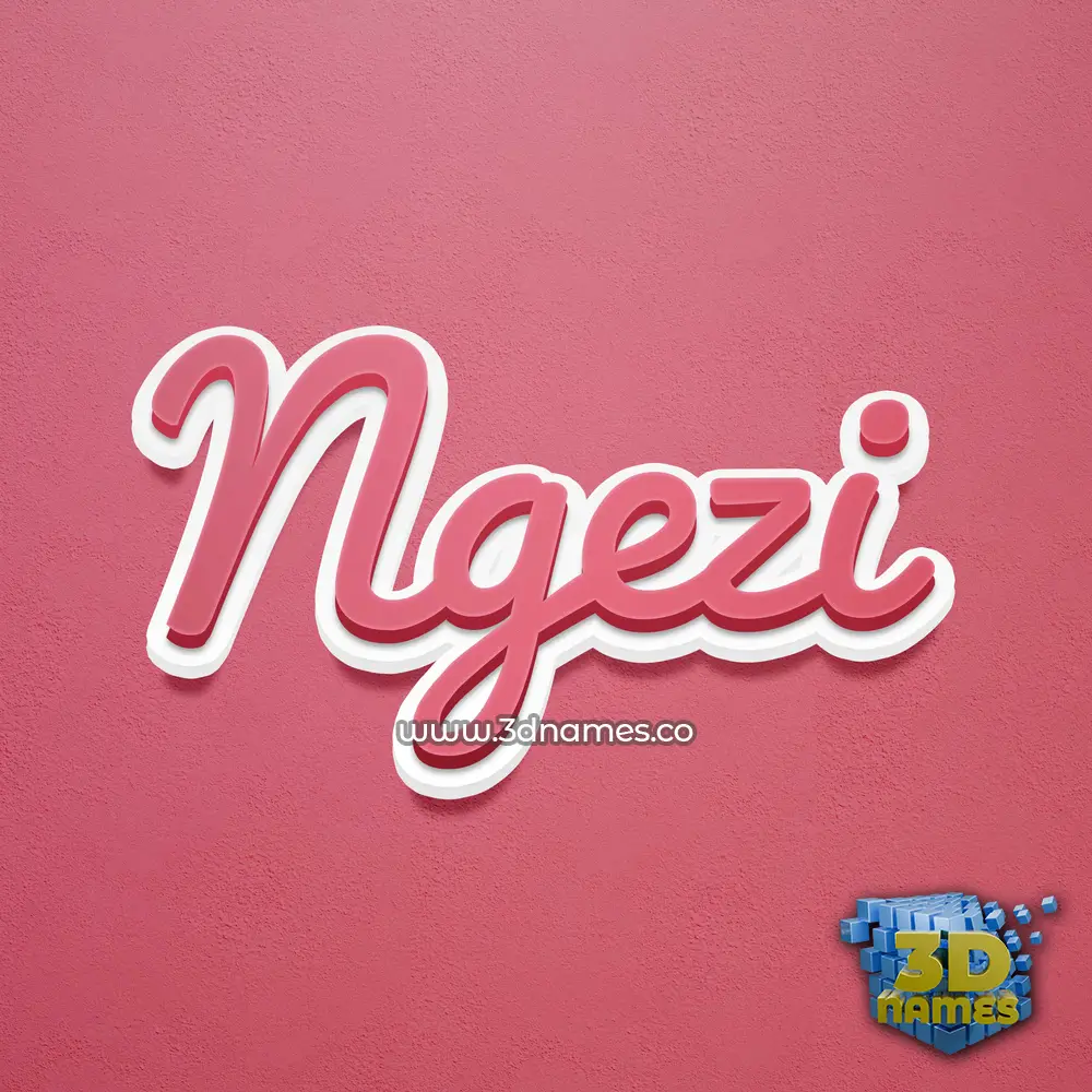ngezi in Red Scribble style - 3D name wallpaper