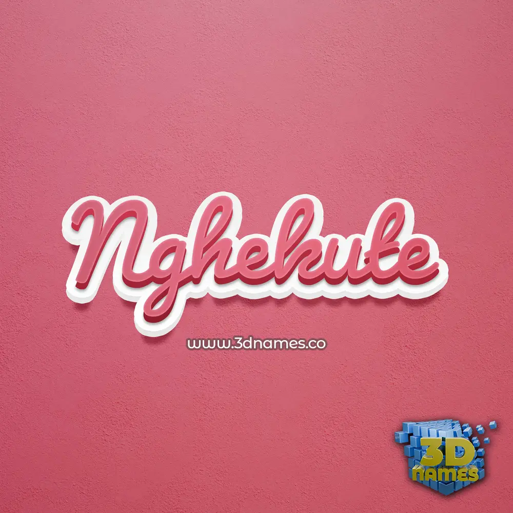 nghekute in Red Scribble style - 3D name wallpaper