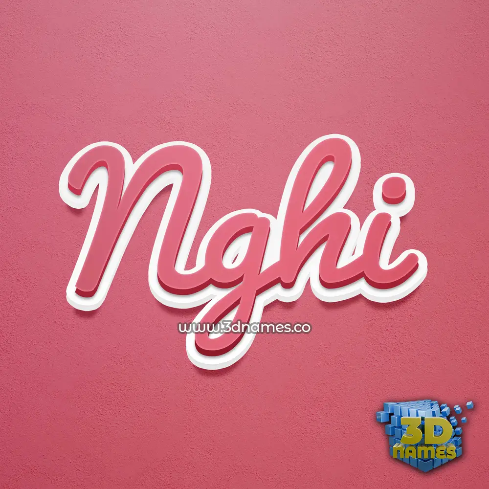 nghi in Red Scribble style - 3D name wallpaper