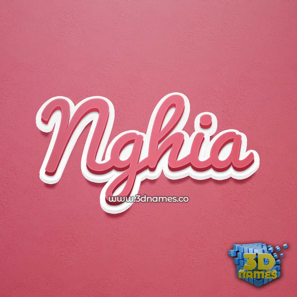 nghia in Red Scribble style - 3D name wallpaper