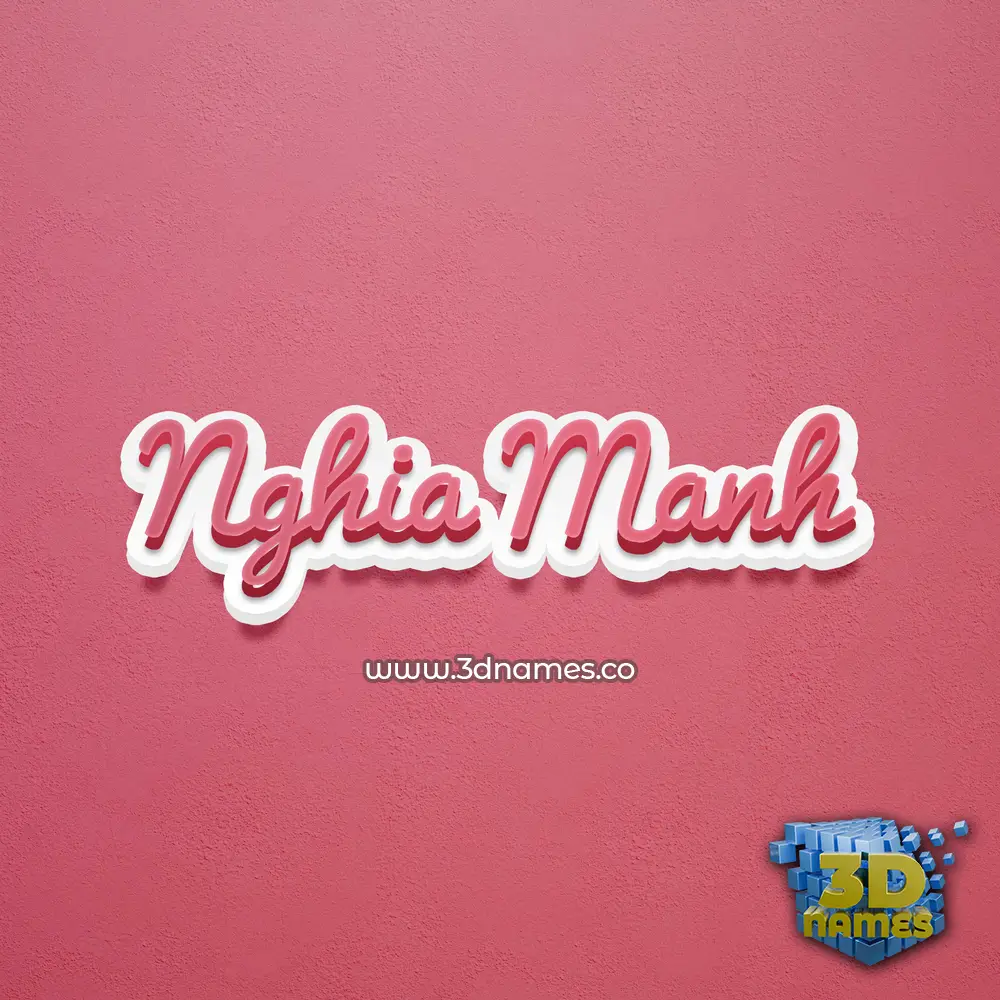 nghia manh in Red Scribble style - 3D name wallpaper