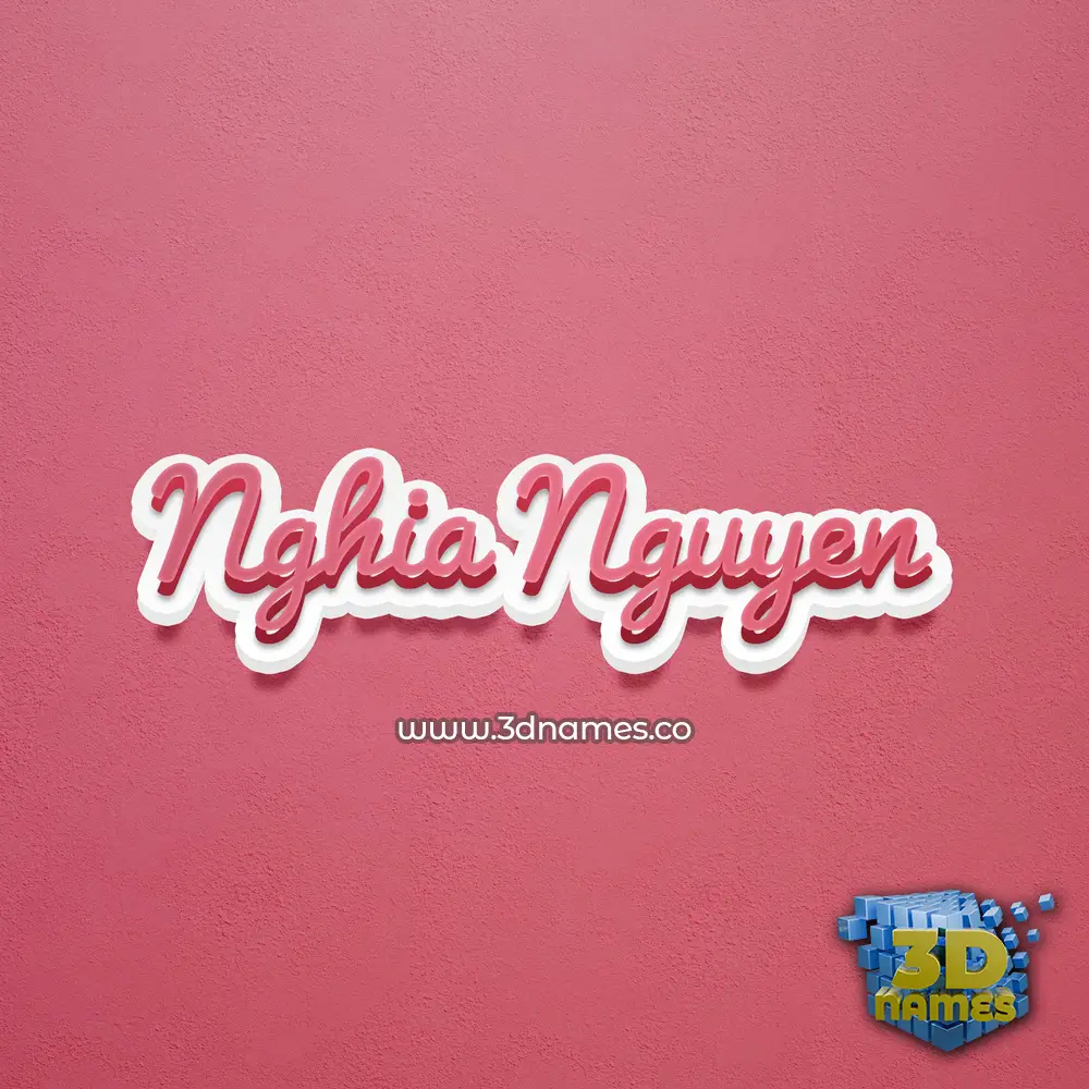 nghia nguyen in Red Scribble style - 3D name wallpaper