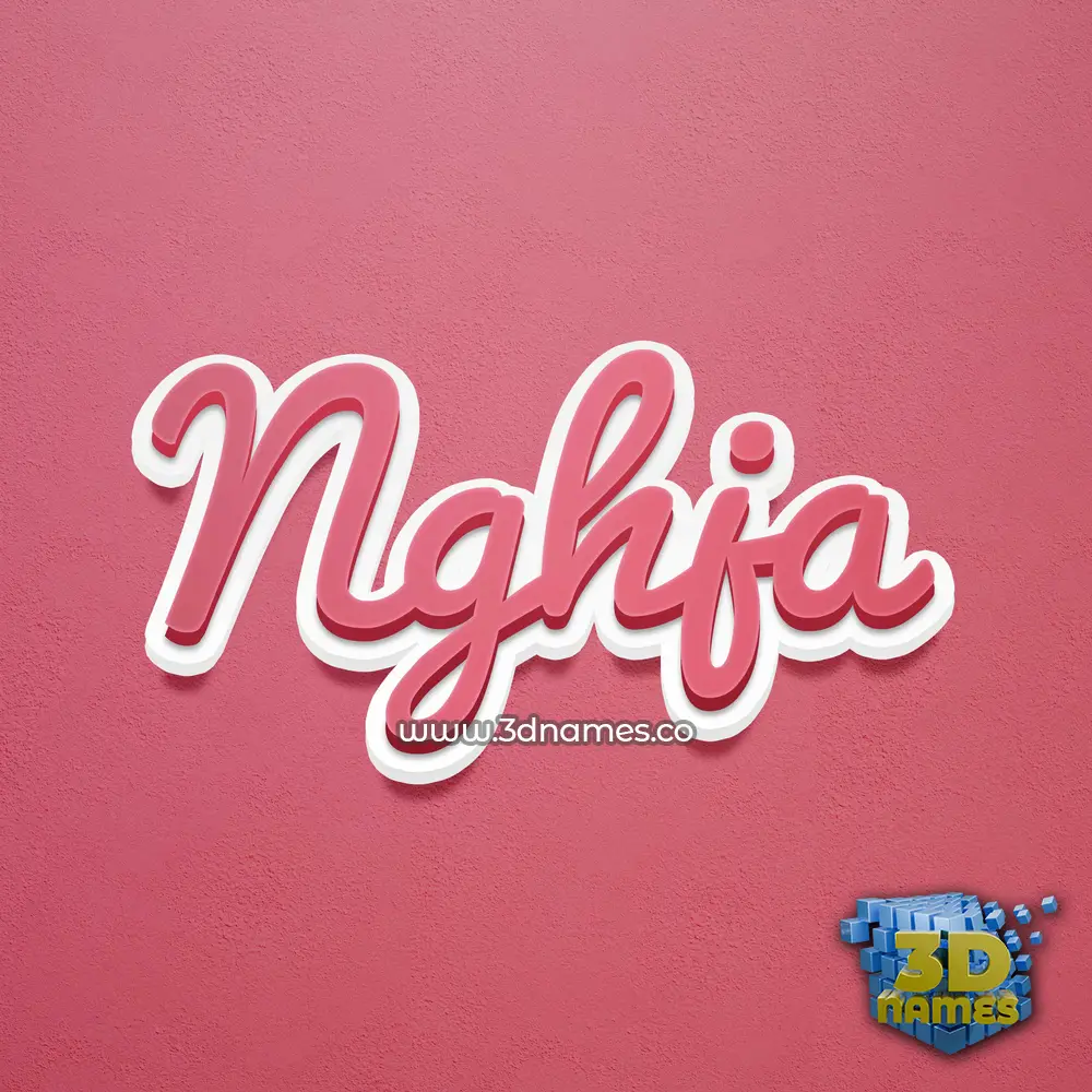 nghja in Red Scribble style - 3D name wallpaper