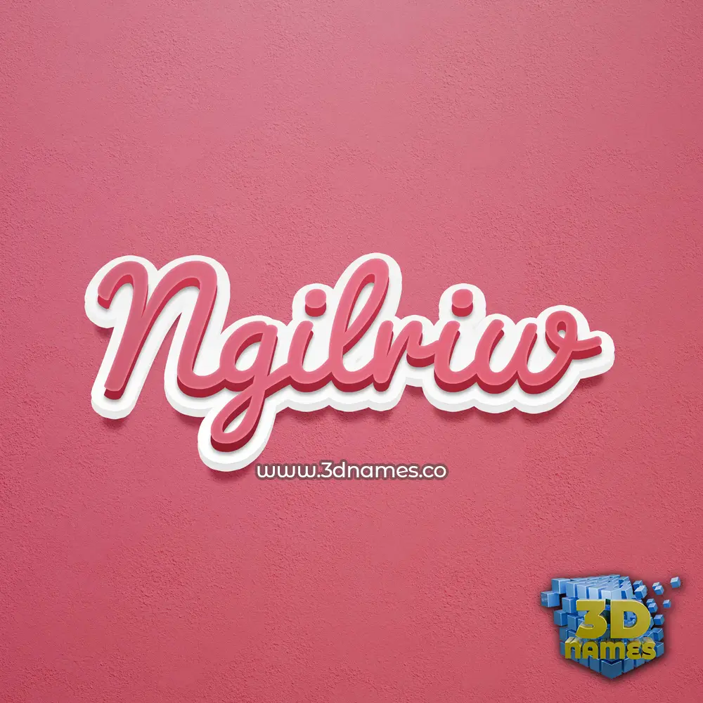 ngilriw in Red Scribble style - 3D name wallpaper