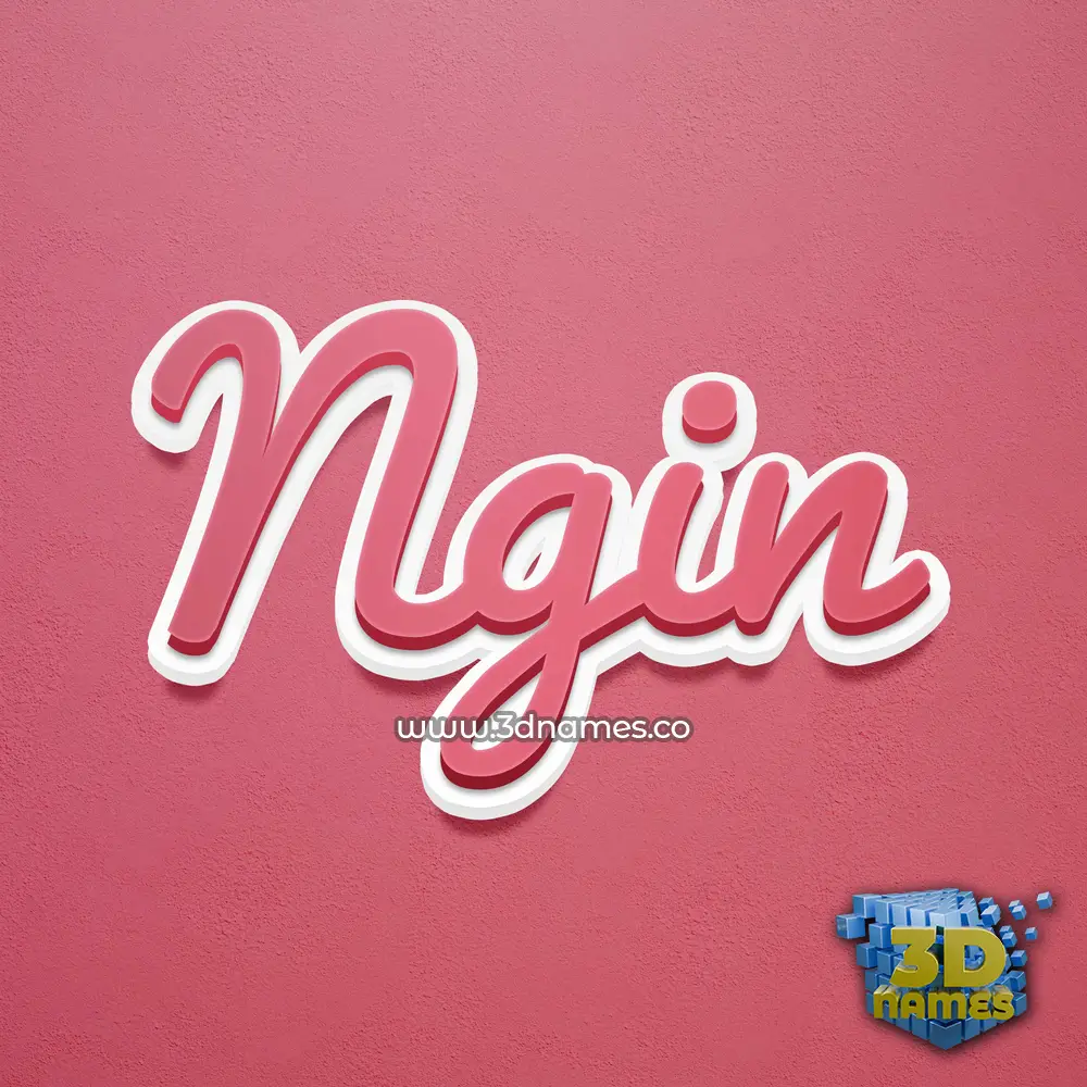 ngin in Red Scribble style - 3D name wallpaper