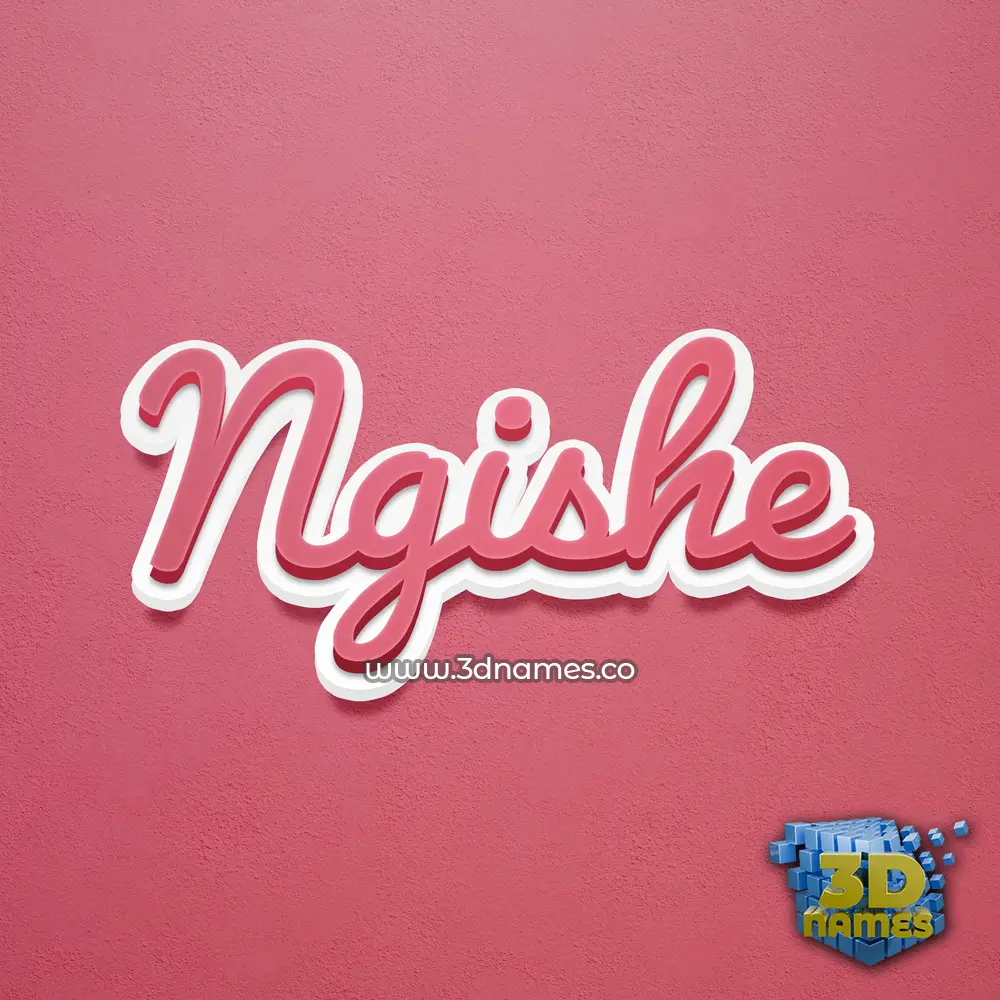 ngishe in Red Scribble style - 3D name wallpaper