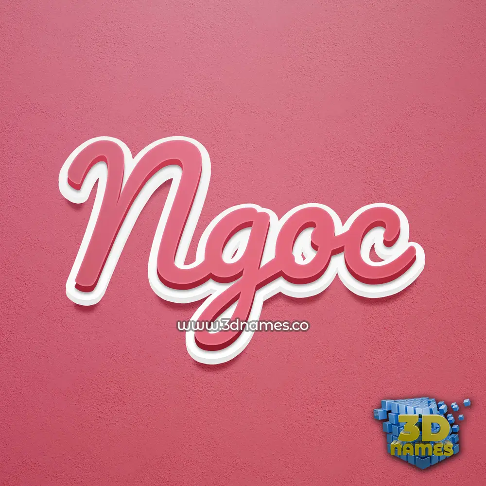 ngoc in Red Scribble style - 3D name wallpaper