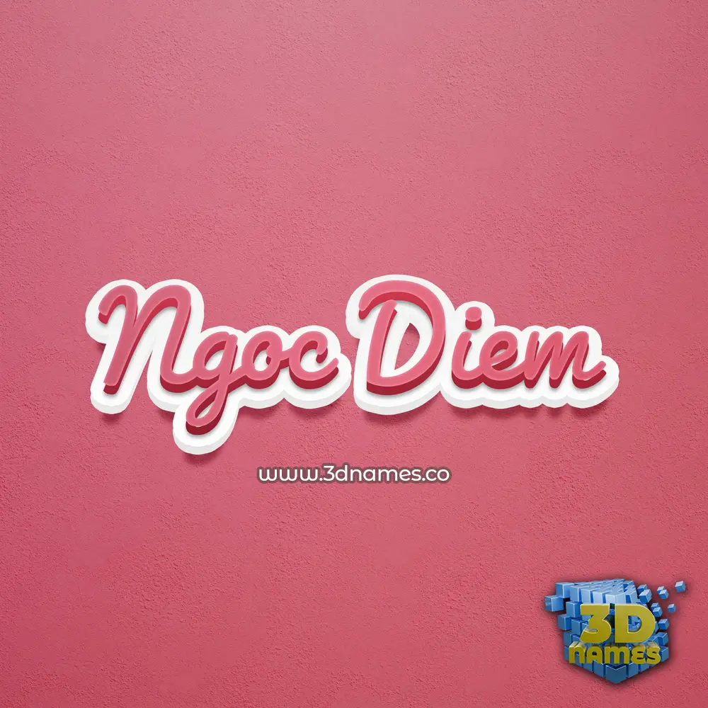 ngoc diem in Red Scribble style - 3D name wallpaper